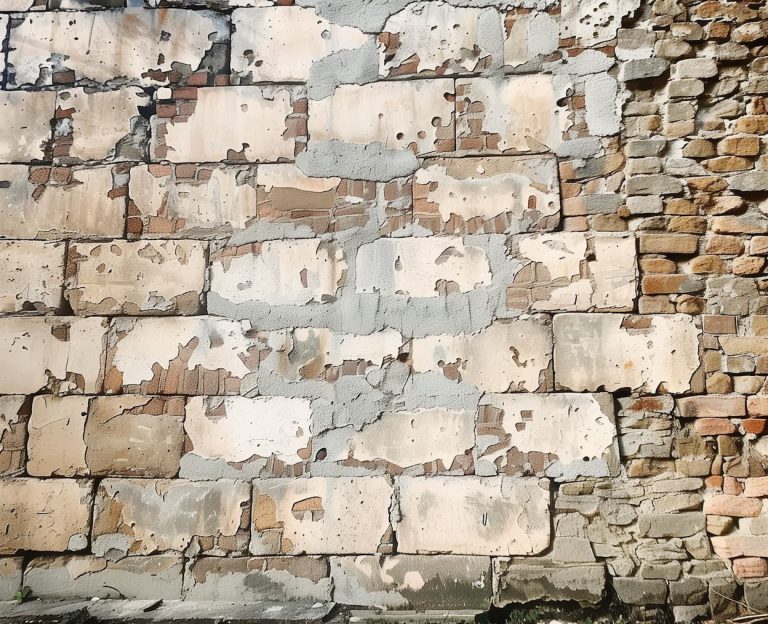 muro con mortero de cal