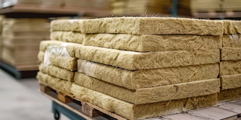 lana de roca sobre panel de madera